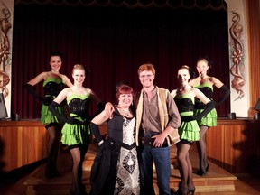 James Patterson with Diamond Tooth Gertie and her Goldrush Girls in Dawson City.  (James Patterson/Submitted Photo)