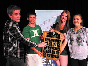 Ardrossan athletes of the year Josh Anderson, Mark Gordulic, Alex Schwanke and Kristin Davies. Photo supplied