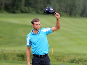 Victoria’s Cory Renfrew salutes the crowd after winning the 2012 Syncrude Boreal Open. Renfrew will be a part of the 156 golfers participating in the 2013 Boreal Open set to begin next week.