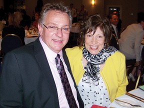 New Superior Court Justice Ronald Laliberte and his wife Ginette take part in celebrations Thursday after he was sworn in earlier in the day.
Staff photo/Greg Peerenboom