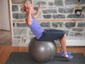 The Stability Ball Sit is among the exercises that will help strengthen your core stability.