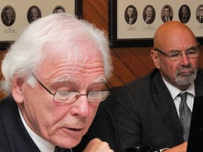 United Counties Warden Ron Holman, left, and North Grenville Mayor David Gordon are not on the same page on the matter of regional economic development. FILE PHOTO