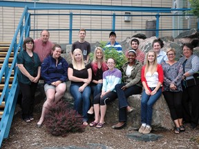 The mentors, participants and Enterprise Renfrew County representatives gather for one of their training days. In the photo is (bottom left to right) Kim Fraser, Kristen Bennett, Hilary O’Neil, Elisabeth Dyer, Molly Miller, Seerlee (Star) Dinnall-Archer, Tierney Cartman, Louise Hermitte, Colleen Sadler, (top left to right) Mike Thompson, Max Gillham, Blair McMillan, Mitchell Ray and Chloé Simms.