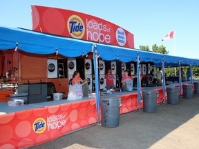 KASSIDY CHRISTENSEN HIGH RIVER TIMES/QMI AGENCY The Tide Loads of Hope laundry truck has stopped in High River to help residents with their laundry needs.