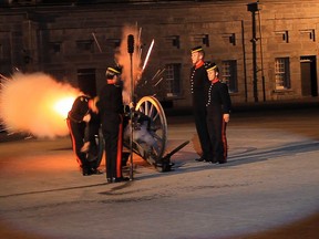 Members of the Fort Henry Guard fire off one the fort's many cannons during the Sunset Ceremonies.
Sam Koebrich for The Whig-Standard