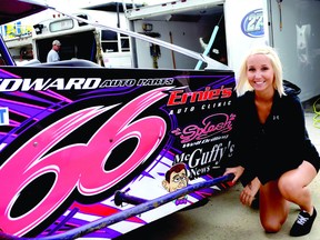 Tabatha Murphy and her No. 66 Sportsman-class race car. (SUBMITTED PHOTO)