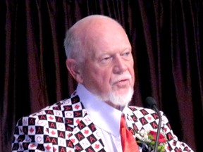 Don Cherry spoke at the Edge Academy banquet Friday night.
Photo: Fred Rinne/Daily Herald-Tribune