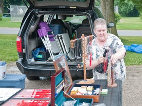 Lorraine Elson, from Clinton, came out to Junk in the Trunk with her jewelry to support the renovation. Elson said she uses the facility weekly.