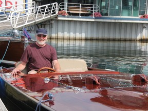 Ron Wade sits in his restored 1947 Chris Craft Sportsman. Wade has restored a number of boats that will be appearing in the Third Annual Antique and Classic Boat Show on July 26 and 27 at the Sarnia Bay Marina. (LIZ BERNIER, The Observer)