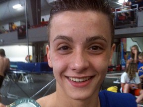 Fort McMurray Swim Club member Angus Bagnall shows off his silver medal that he won in the 100m breast stroke this past weekend in Edmonton at Alberta Age Group and Senior Long Course Championships.