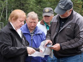 Ron Casey was in Benchlands and had a chance to see the spot where Stan amd Marcy Korczaks house once stood. Eric Butters, councillor for the MD of Bighorn looks on.