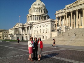 Three Sudburians on Capitol Hill in Washington, D.C.: Cathy Orlando, left, Sharon Howarth and Pamela Charron.
