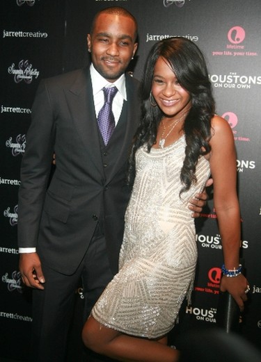 Bobbi Kristina & Nick Gordon. WHY SO STRANGE? Bobbi Kristina’s mother, the late Whitney Houston, unofficially adopted Gordon when he was a kid. Both he and Bobbi grew up together, so although they aren’t biologically related, they’re kind-of, sort-of siblings. (WENN.COM)