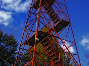 The cupola (seen at the top of this tower) is what the Province is demolishing before installing cameras on the tops of the towers.