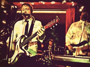 Alex Grantham, left, and Ian Boos, right, both from Paris, make up two thirds of the Toronto-based band Low Hanging Lights with drummer Aaron Bennett. The trio play the NXNE festival at The Central in Toronto in this photo taken Thursday, June 13, 2013. SUBMITTED PHOTO