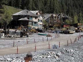 Reconstruction of the Cougar Creek banks in Canmore continue on Tuesday, July 9, 2013. Justin Parsons/ Crag & Canyon/ QMI Agency