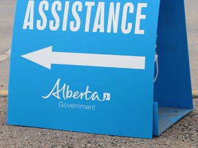 HIGH RIVER TIMES/POSTMEDIA NETWORK. Sign outside DRP funding center in 2013.