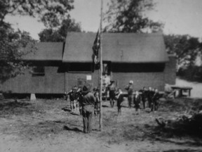 Raising the Union Jack at Camp Delta in 1957.(Les Green Submitted Photo)