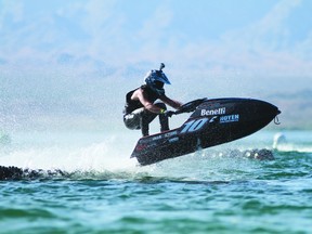 Jet-skier Austin Sieben from Fort Saskatchewan is taking a spot atop the standings on the Canadian Tour. Sieben hopes to compete in an international race later this year in Las Vegas. Photo Supplied.