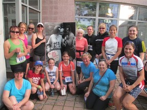 Female runners of all ages — at a recent Cornwall Multisport Club event — are looking forward to meeting race icon Kathrine Switzer in Williamstown next month. That's Switzer, on the left in the poster,, breaking down barriers when she became the first female to run in the Boston Marathon in 1967. 
Submitted Photo