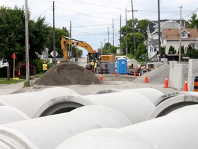 Ferguson Street between King Street and Fourth Avenue is closed to traffic as the city rebuilds the infrastructure of the area to prevent flooding. The first phase of the $4.8-million project is expected to be completed before the fall.