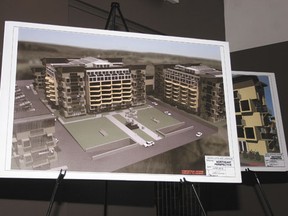 Original concept art for the Lofts and Landings condominium development, as presented in June of 2012.