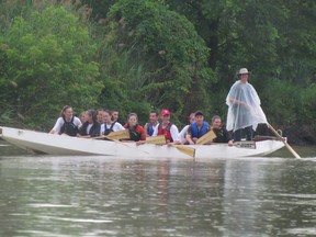 The NLSS Super Strokers take their positions in the boat at practice Monday, July 8. LIZ BERNIER/ THE OBSERVER/ QMI AGENCY