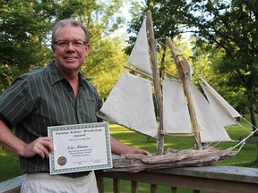 Victor Alderson, a member of Sarnia Artists' Workshop, was recently honoured at the local club's annual Awards Night. Alderson won the David Dunk 3D award for his sailboat. SUBMITTED PHOTO/FOR THE OBSERVER/QMI AGENCY