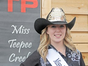 Grande Prairie's Erin Head was named Miss Teepee Creek Stompede 2013 during a crowning ceremony at the rodeo blitz, Saturday, July 13. Head prepared for weeks to place in the rodeo competition, which included three days of feats in public speaking, modelling and horsemanship. During her one-year reign, the 17-year-old will promote environmental stewardship and the western way of life. ELIZABETH McSHEFFREY/DAILY HERALD-TRIBUNE/QMI AGENCY