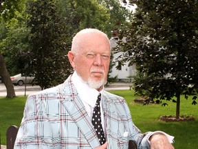 Don Cherry gives his trademark thumbs up on Wolfe Island on Friday. (Ian MacAlpine The Whig-Standard)