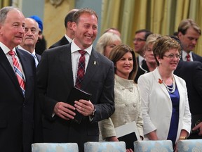 ANDRE FORGET QMI Agency
Ministers Rob Nicholson, Peter McKay, Rona Ambrose and Diane Finley  were at Rideau Hall for Prime Minister Stephen Harper's cabinet shuffle in Ottawa on Monday.