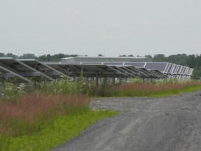 CHERYL BRINK staff photo
The Rutley Solar Farm off Shaver Road near Ingleside is the only renewable energy project currently operating in Stormont, Dundas and Glengarry, but there are nine others in various stages of construction or provincial review.