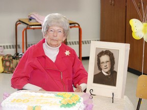 Evelyn Anderson celebrated her 100th birthday party on Saturday, July 13 with many family and friends in attendance at the Legion Hall.