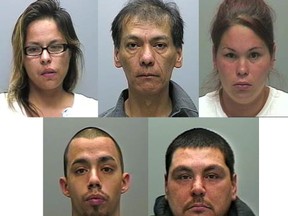 Sarnia Police have issued their latest 'fugitive five' release, including the names and descriptions of five individuals wanted on various charges. Pictured are: Cara Maxine Maness, Daniel Matthew Robertson, Juanita Iva Deacon (top row), Quentin Abraham Shawnoo, Trevor Sebastian Smith (bottom row). SUBMITTED
