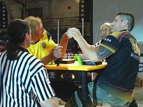 Portage la Prairie's Ryan Espey won his 11th Canadian Arm Wrestling championship on Canada Day weekend, this time in a new division. (Submitted photo)