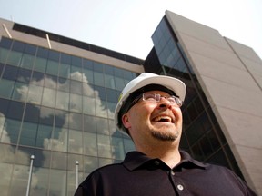 Construction manager Tom Valente of Edmonton-based PCL Constructors Canada Inc. stands outside the new courthouse in Belleville Wednesday. The city granted occupancy to the firm, a milestone in the roughly two-year project. The building is expected to open in late summer.