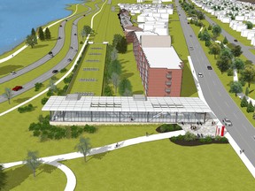 A bird's eye view of the proposed Cleary station looking east. Cleary Station is one of the stops proposed on the City of Ottawa's western LRT route. Submitted photo.