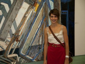 Julia Vandepolder at Brant Museum opening of At the Edge of Shadow on July 10. (Photo by DOUG PIZZEY)