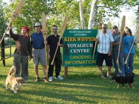 Some of the local paddlers Kirk Wipper brigade taking part in a big canoe brigade expedition along Rideau Canel next month are, from left, Tim McDonagh, Ed Tremblay, Scott MacDonald, Fred Sabet, Mark Chiasson and Nick Chiasson.