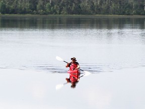 Wilderness kayaking was one of the items that will be featured by Fairchild Television which was in Timmins last week to highlight local tourism choices. Timmins Times LOCAL NEWS photo by Len Gillis.