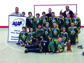 The Sherwood Park Titans took home gold for the PeeWee C lacrosse provincial finals in St. Albert. Photo Supplied
