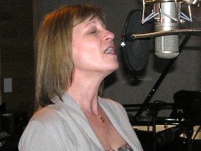 Estelle Deschamps is seen here performing at producer Jay Vern’s recording studio in Nashville earlier this year. The Cochrane singer has just released her first CD entitled Battle of Emotions.