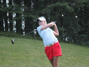 Picton’s Casey Ward hits a shot during the final round of the Ontario women’s amateur golf championship at Woodington Lake Golf Club in Tottenham Friday. Ward finished third. (Golf Association of Ontario)