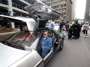 A Back to the Future DeLorean takes part in the Calgary Comic and Entertainment Expo parade in April, 2013. File Photo/QMI Agency