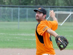 The Nate’s Whiskey Jacks grabbed their third win in a row and currently sit atop the Timmins Men’s Baseball League standings following a 5-4 win over the Wacky Wings/Champoux Homes Orioles on Thursday. Orioles’ pitcher Eric Paquette, pictured, was dinged with the loss