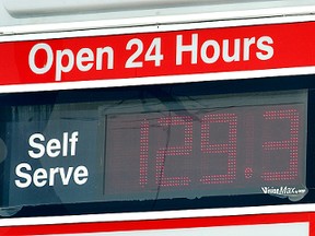 The price for a  litre of gasoline keeps soaring skyward. (Brian Thompson, The Expositor)