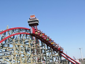 A file photo of the Texas Giant roller-coaster in Arlington, Texas. (Wikimedia Commons/Six Flags Over Texas Communications/HO)