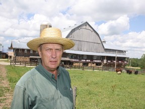 Michael Schmidt outside his Durham-area barn.