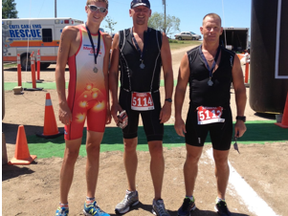 Brett Foley, Dave Foley and John Ferg of the Portage Junk Yard Dogs competed at an ironman/foilman competition in Morden. (Portage-junkyarddogs.blogspot.ca)