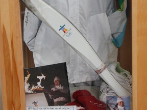 The Olympic torch carried by Shania Twain in Timmins and the outfit she wore are currently on display at the Victor M. Power Airport. Following the closure of the Shania Twain Centre, the city has been developing a plan to ensure that some of the treasures housed at the Centre and the Underground Mine Tour find a place in the community.